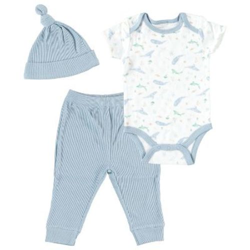 Kyle & Deena Baby Boy Baby Clothes Layette Set Footless Sleep And Play 3 Pack Whale Ocean Blue 0-3m