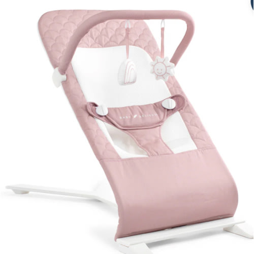 Alpine Organic Deluxe Portable Bouncer - Organic Rose | Baby Delight