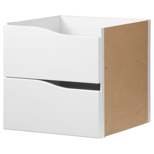 KALLAX Insert with 2 drawers - wave shaped/white 13x13 "