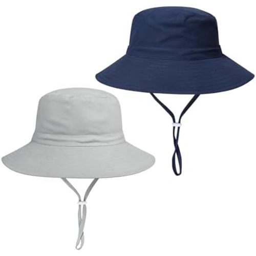 Baby Toddler Sun Hat,Boys Girls Bucket Hat for Kids UPF 50+ Sun Protective Child Summer Beach Hats 0-5 Years