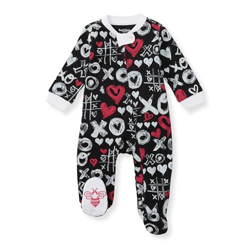 Burt's Bees Baby Boys' Sleep & Play PJs, 100% Organic Cotton One-Piece Zip Front Jumpsuit, Baby Boys Footie Pajamas & PJs