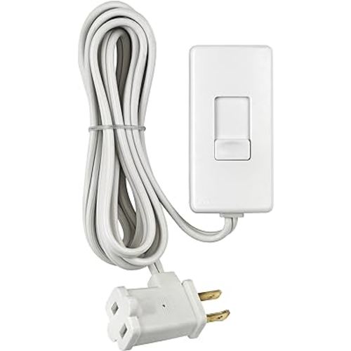 Leviton Table Top Plug In Lamp Dimmer for Dimmable LED, Halogen and Incandescent Bulbs, TBL03-10W, White