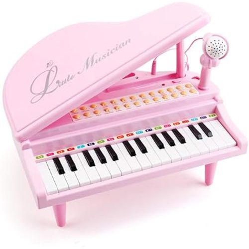 Amy&Benton Toddler Piano Toy for Baby Girls Pink Toy Piano Keyboard for 2 3 4 Year Old Birthday Gifts for Girls