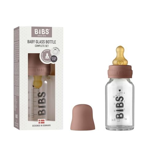 BIBS Baby Glass Bottle Set Latex, Anti-Colic - 4oz | Woodchuck