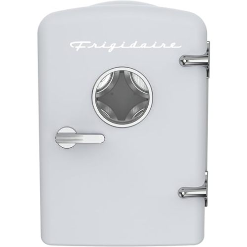 Frigidaire EFMIS171 Retro Mini Portable Personal Fridge - Ideal for Home, Office or Dorm - Includes Carrying Handle, AC/DC Wall/Car Charger (White)