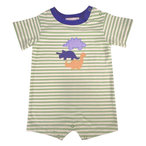 Ishtex Dino Applique Stripe Romper