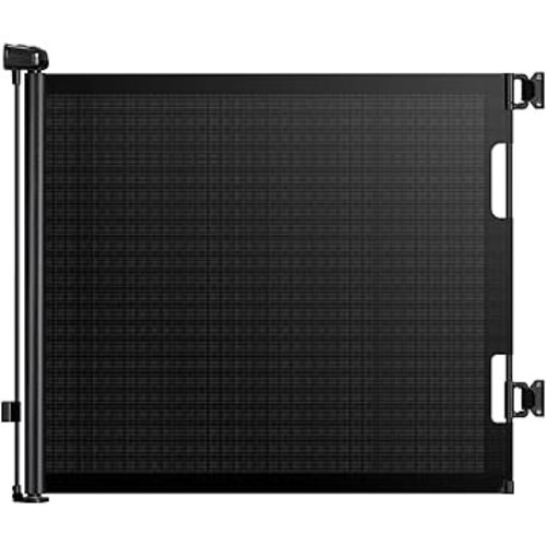 HAMOPY Retractable Baby Gate, 33" Tall, Extends up to 55" Wide, Durable Auto-Lock Baby Gates for Stairs, Mesh Dog Gate and Child Safety Gates for Doorways, Hallways, Indoor, Outdoor(Black)