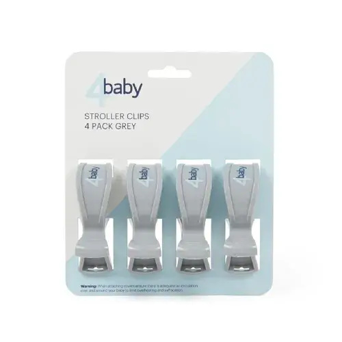 4Baby Stroller Clips 4 Pack Grey | Baby Bunting AU