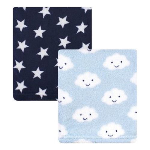 Hudson Baby Infant Boy Silky Plush Blanket, Clouds, 30x36 Inches