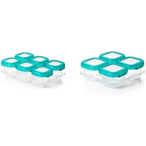 OXO Tot Baby Blocks Freezer Storage Containers Teal (2 Oz and 4 Oz)
