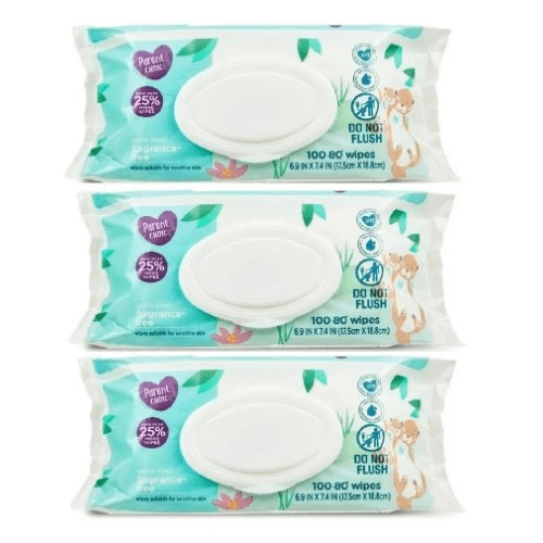Parent Choic Fragrance-Free Baby Wipes, 100 Count (3 Pack)- Total 300 Count