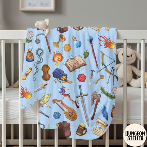 DND BABY BLANKET, dnd baby gift, dnd baby shower, Dungeons blanket, Dragons blanket, Dungeon Crawler, dnd kids, D&D blanket, baby dnd