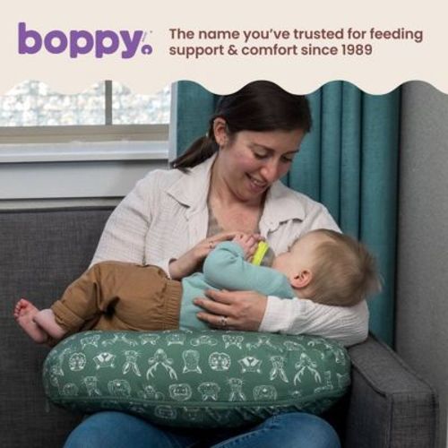 Boppy Nursing Pillow - Green Animal Sketches