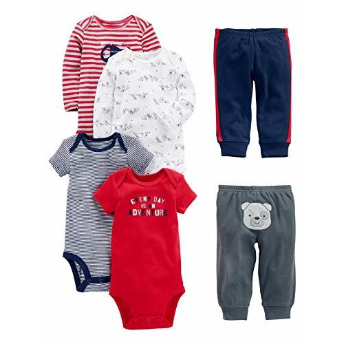 Simple Joys by Carter's Baby Boys' 6-Piece Bodysuits (Short and Long Sleeve) and Pants Set