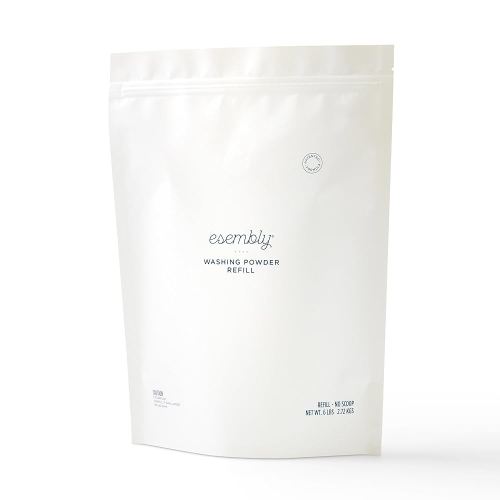 Esembly Laundry Washing Powder – HE Mineral Based Detergent for All Household Laundry and Cloth Diapers – Patented, Fragrance-Free, EWG Verified, Earth-Friendly, (6lb Refill Bag No Scoop)