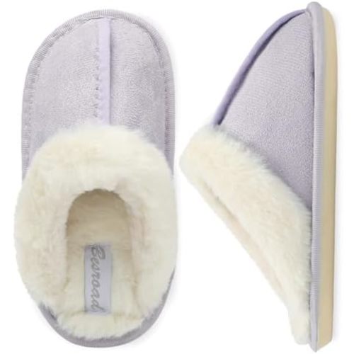 Besroad Kids Slippers Girls Boys Fuzzy House Slippers Warm Memory Foam House Shoes Soft Plush Bedroom Slippers Slides Indoor Outdoor