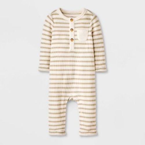 Baby Boys' Henley Cozy Long Sleeve Romper - Cat & Jack™