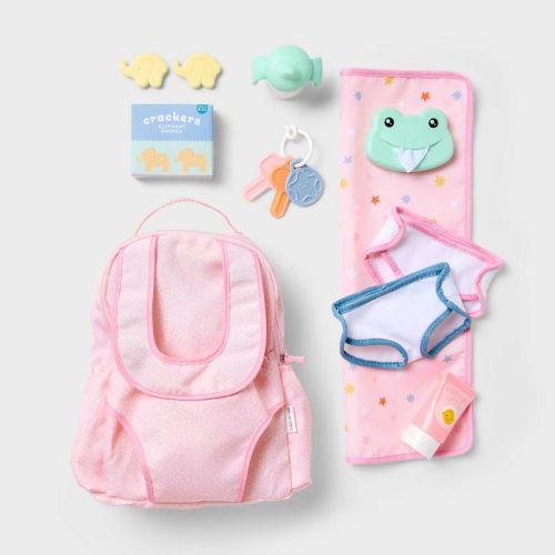 Baby Doll Diaper Bag Play Set - Gigglescape™: Includes Diapers, Changing Pad & Toy Accessories