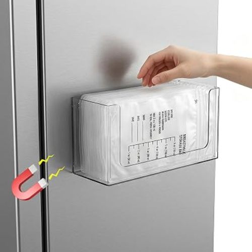Magnetic Breastmilk Storage Bag Organizer Strong Magnetic & Wall Mount Milk Bag Holder Compatible with Lansinoh Medela Momcozy All Breast Milk Bags Space Saving Fridge Freezer Storage