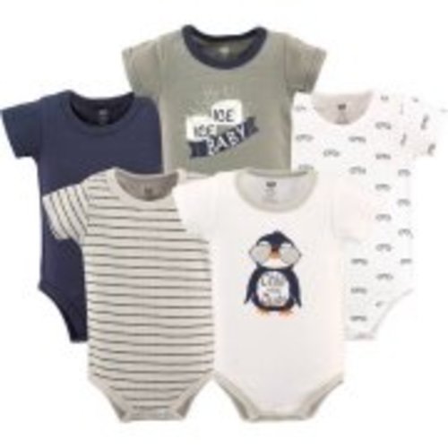 Hudson Baby Boy Bodysuits, 5-Pack