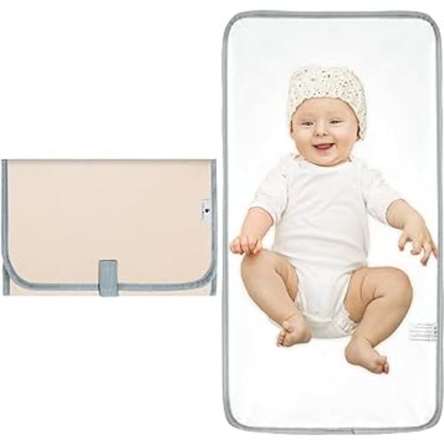 Portable Changing Pad for Baby - Waterproof Diaper Changing Pad - Compact Baby Changing Pad- Travel Diaper Changing Mat - Foldable Lightweight Changing Mat for Newborn (Biege)