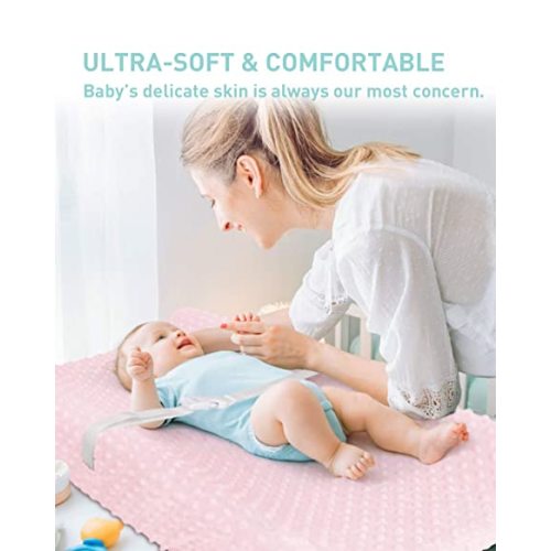 Changing Pad Cover - Babebay Ultra Soft Minky Dots Plush Changing Table Covers Breathable Changing Table Sheets Wipeable Changing Pad Covers Suit for Baby Boy and Baby Girl