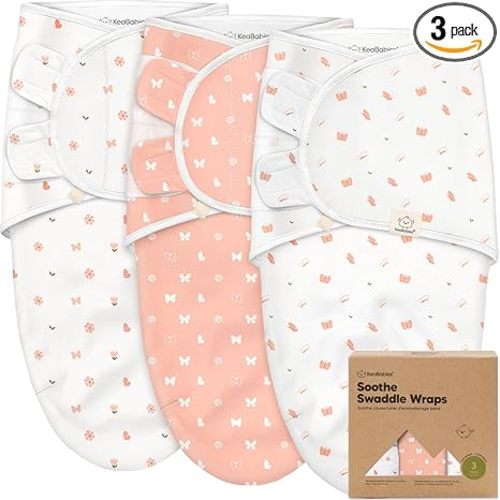 KeaBabies 3-Pack Organic Baby Swaddles for Newborns (Butterflies, 0-3M) | Baby Girls, Boys, Soft Organic Cotton, Newborn Swaddle Sleep Sack, Nursery Swaddling Blankets