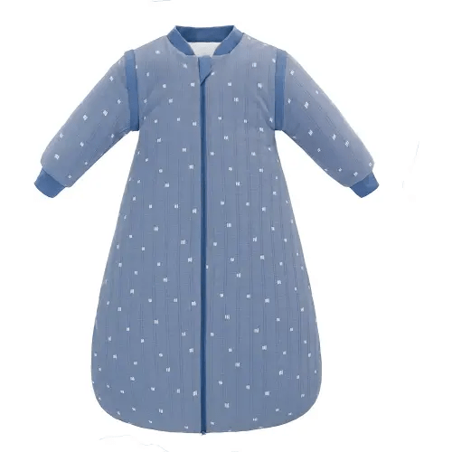 Baby Sleep Sack, TOG 2.5 Winter Wearable Blanket, Removable Long Sleeves Baby Sleeping Bag for Infants and Toddlers, Super Soft Warm Comfortable Sleeping Sack, Blue White Stripes, 0-6M