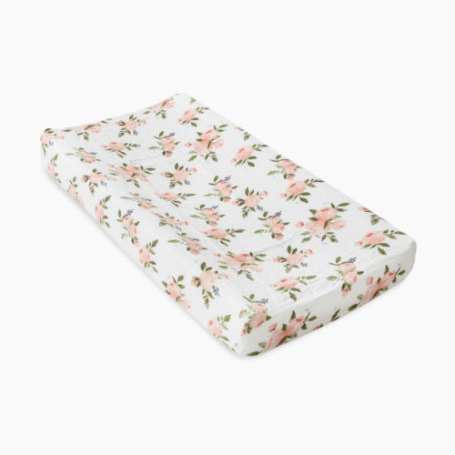 Little Unicorn Cotton Muslin Changing Pad Cover - Watercolor Roses