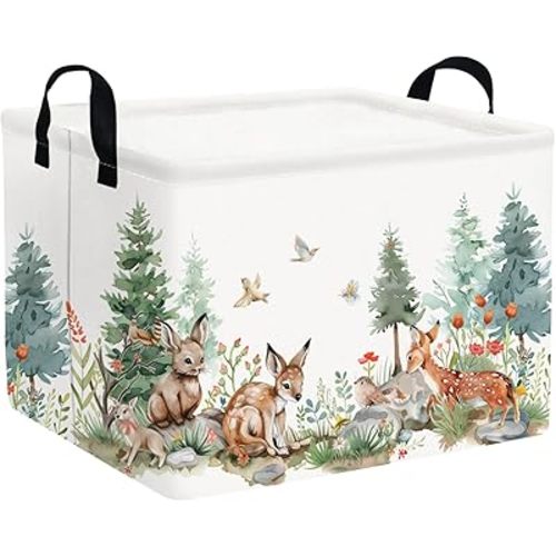 Rectangular Baby Storage Basket,Collapsible Kid Toy Bin Nursery Classroom Books Shelf Basket,Toy Organizer,Room decor(Lucky animal)