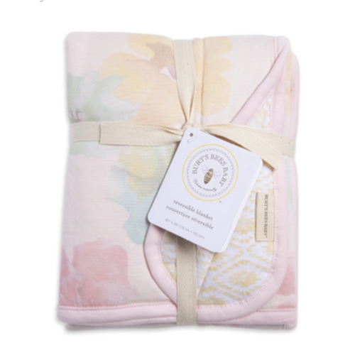 Morning Glory Watercolor Reversible Soft Baby Blanket