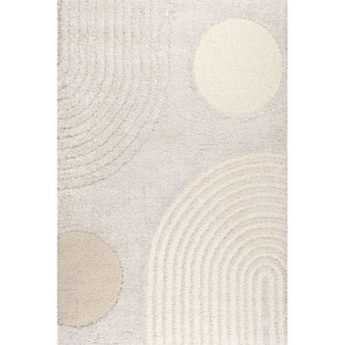 Nuloom Gloria Abstract 5x8 Shag Indoor Area Rug For Living Room Bedroom Dining Room Nursery, Beige