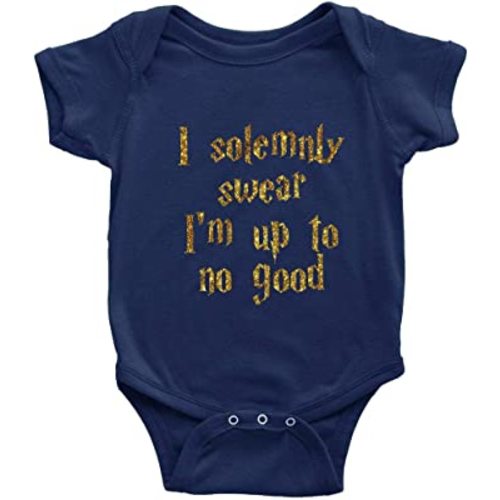 Unisex Baby I Solemnly Swear I Am Up to No Good One Piece Bodysuit Short Sleeve Romper