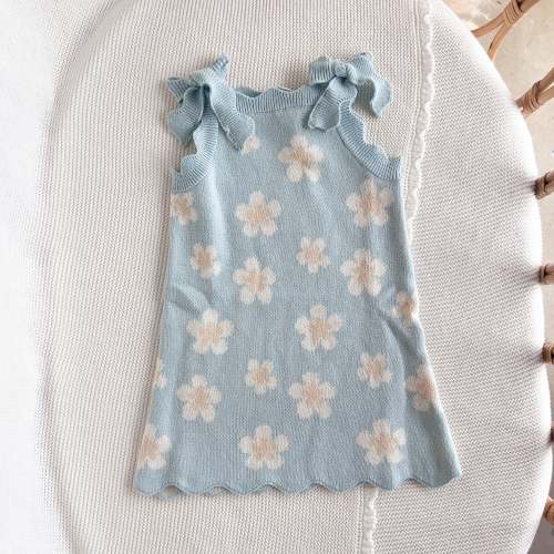 Blue Daisy Knit Dress