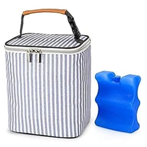 Amazon.com : BABEYER Breast Milk Cooler Bag with Ice Pack Fits 4 Baby Bottles Up to 9 Ounce, Baby Bottle Tote Bag Great for Nursing Mom Daycare : Baby