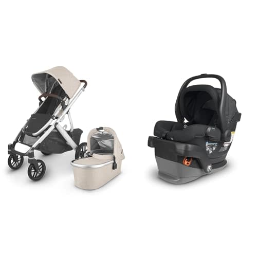 UPPAbaby Vista V2 Stroller Convertible Single-to-Double System Bassinet & Mesa V2 Infant Car Seat/Easy Installation/Innovative SmartSecure Technology/Base