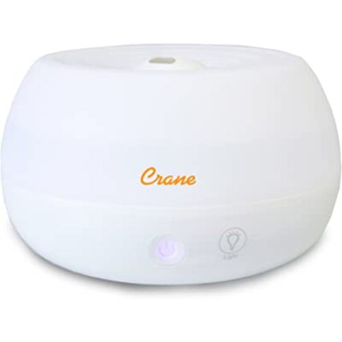 Crane Personal Ultrasonic Cool Mist Humidifier and Aroma Therapy Diffuser, for Home Bedroom Hotels Travel and Office, 0.2 Gallon, Filter Free, White