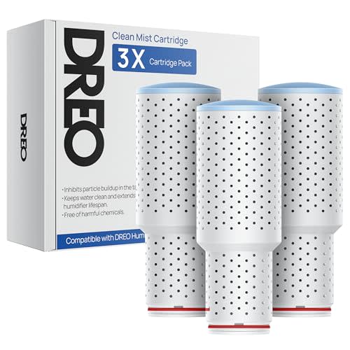 Dreo Clean Mist Cartridge 3-Pack for Humidifiers, Compatible with Dreo Humidifiers HM311/311S/524/524S/306, Reduce Contaminants Build-up, Healthier Mist, Easier Cleaning