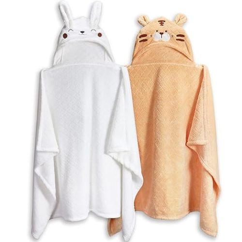 WODHOY Hooded Toddler Bath Towels , 2-Pack