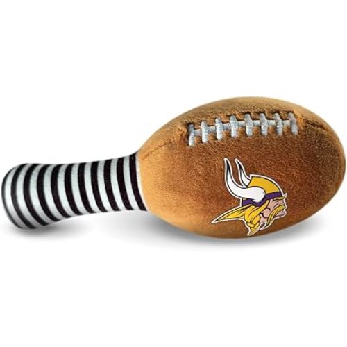 Minnesota Vikings Plush Football Rattle by Smilo - Officially Licensed NFL Baby Rattle Toy - Soft Baby Rattle with Bell - for Babies and Toddlers from 3 Months