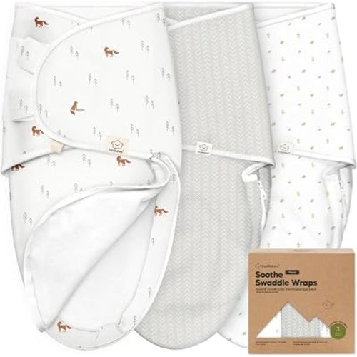 KeaBabies Newborn Swaddles with Zippers - 3-Pack Baby Swaddle Sleep Sacks 0-3 Months, Infant, Baby Girls, Boys, Soft & Durable Sleep Sack Newborn, Easy Diaper Change Swaddling Blanket (Forest, OS)