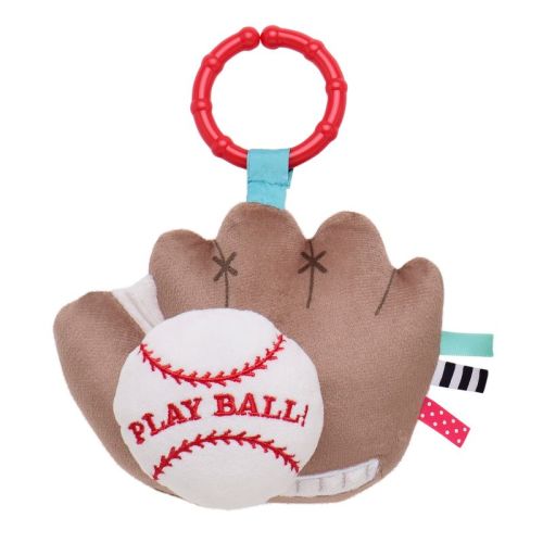 Magic Years 8 inch Baseball Pull and Jiggle Plush Activity Toy with Rattle
