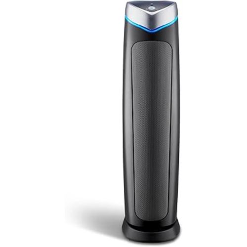 GermGuardian 5-In-1 HEPA Air Purifier for Home, Large Rooms Up To 915 Sq. Ft. with HEPA Pet Air Filter, UV-C Light & Odor Reduction, AC5250PT, 28" Tower, Gray