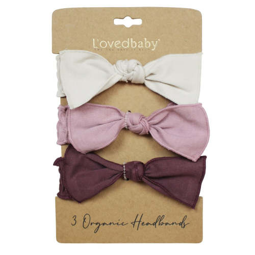 Organic Smocked Headband 3-Pack in Pretty in Purple – L'ovedbaby