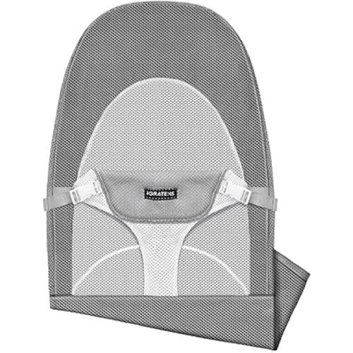 Fabric Seat for Bouncer - Cover for Baby Bjorn Bouncer Balance Soft & Bliss, Ventilated Mesh, Skin -Friendly, Machine Washable, Gray