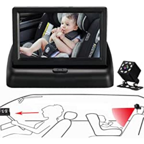 Itomoro Baby Car Mirror, View Infant in Rear Facing Seat with Wide Crystal Clear View,Camera aimed at baby-Easily to Observe The Baby's Every Move - 1 Count (Pack of 1)