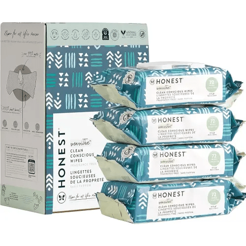 The Honest Company Clean Conscious Unscented Wipes | Over 99% Water, Compostable, Plant-Based, Baby Wipes | Hypoallergenic for Sensitive Skin, EWG Verified | Balance Blues, 288 Count