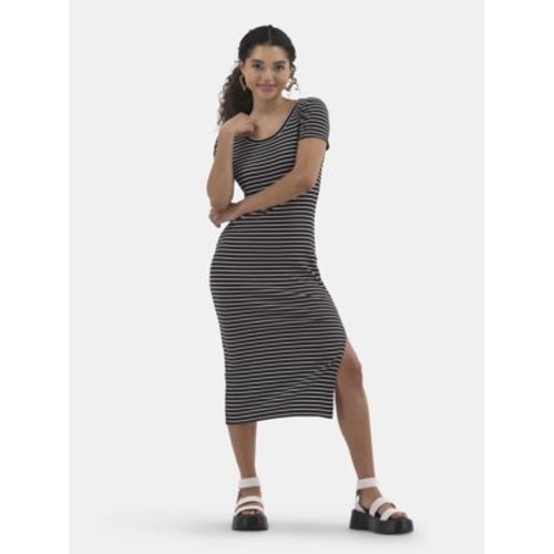 No Boundaries Midi Slit Dress with Short Sleeves, Women's