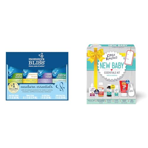 Mommy's Bliss Newborn Essentials Gift Set, Includes Gripe Water, Baby Vitamin D/Gas Drops and Gentle Saline Drops/Spray