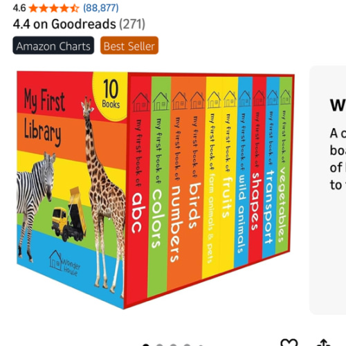 My First Library: Boxset of 10 Board Books for Kids